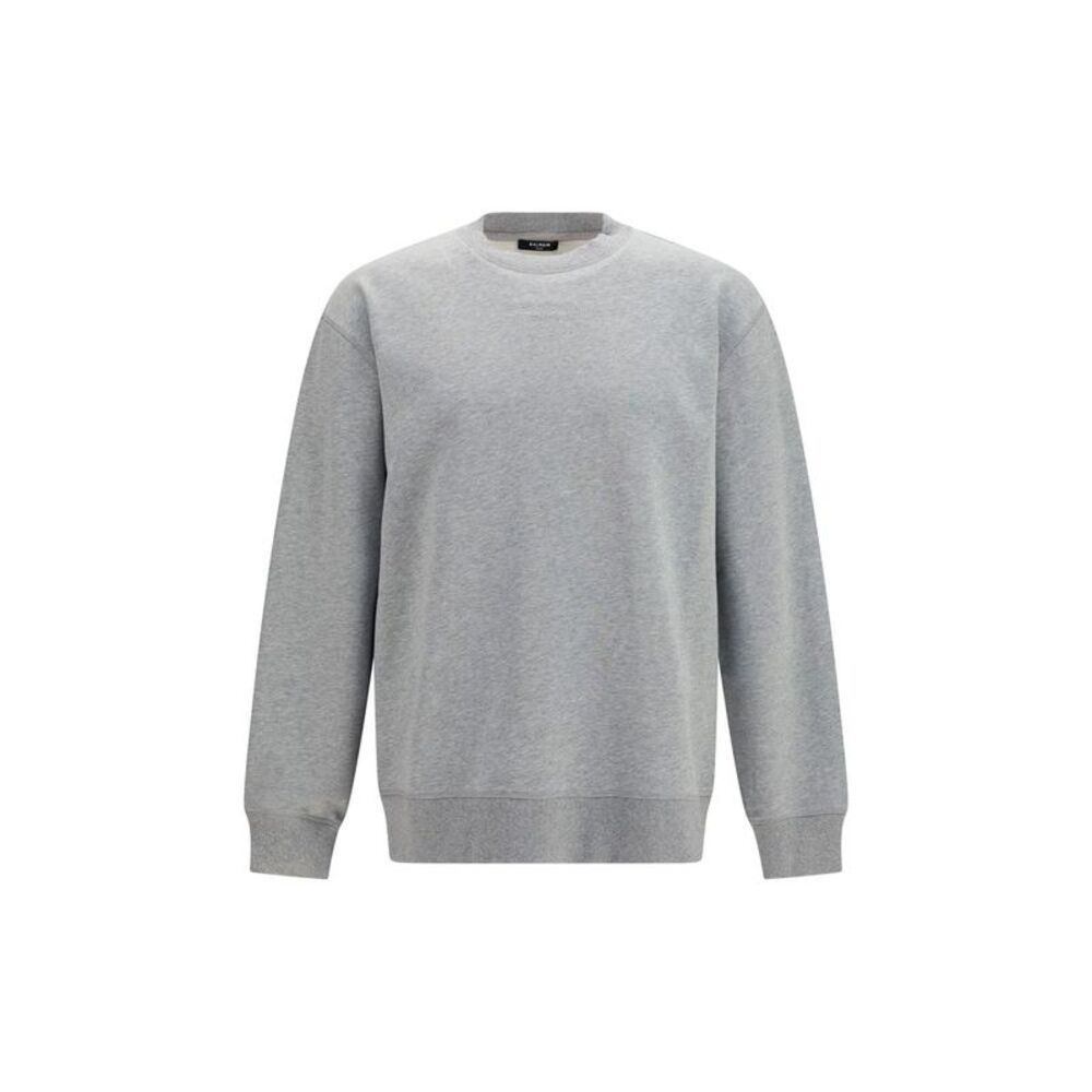 Balmain Gray Cotton Men's Sweatshirt